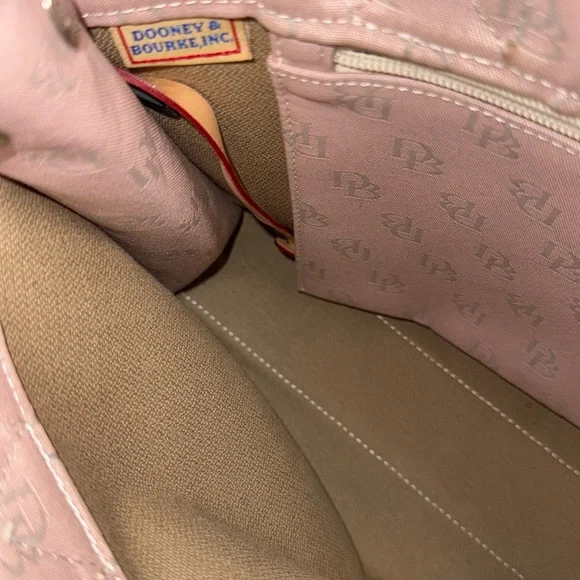 Dooney & Bourke Pink and Tan Totes with Monogram Patterns - Picture 9 of 10